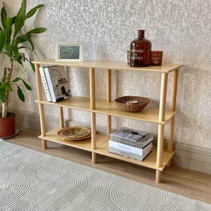 Wood Bookcase, Storage Furniture, Wood Bookshelf, Wood Shelving, Modern Bookcase, Shelving Unit, Wooden Shelving Unit, Low Bookcase