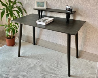 Escritorio minimalista de madera contrachapada de abedul: Escritorio de madera hecho a mano para oficina en casa