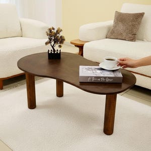Pear Shaped Birch Plywood Coffee Table: Modern Living Room Accent