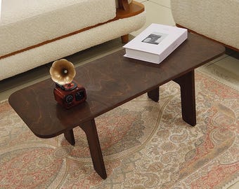 Handmade Birch Plywood Coffee Table: Rustic Modern Style