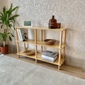 Handmade Birch Plywood Bookcase: Modern Low Shelving Unit