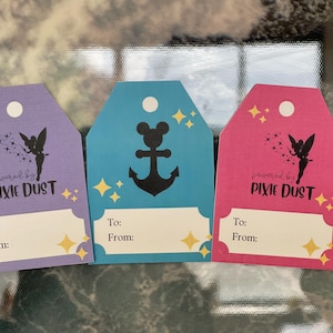 Etiquetas de regalo Pixie Dust / Etiquetas extensoras multicolores de peces de Disney Cruise / Descarga digital imprimible para fiestas y celebraciones