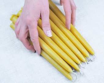 100% beeswax taper candle. Dinner candlestick set. Festive dinner candles. Natural gift for mom. Handmade living room sustainable decoration