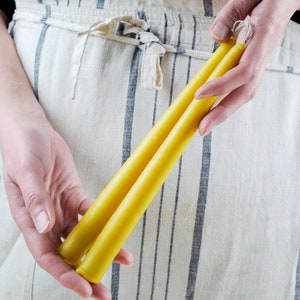Beeswax taper candle. Dinner candlestick. Natural home decoration. Eco-friendly living room. Handmade dinner candle. Pure beeswax candle.