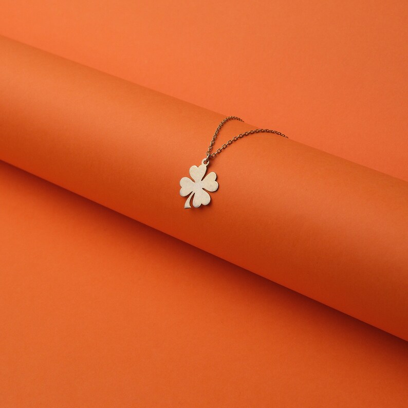14K Tiny Gold Four Leaf Clover Necklace, Gold Clover Necklace, 4 Leaf ...