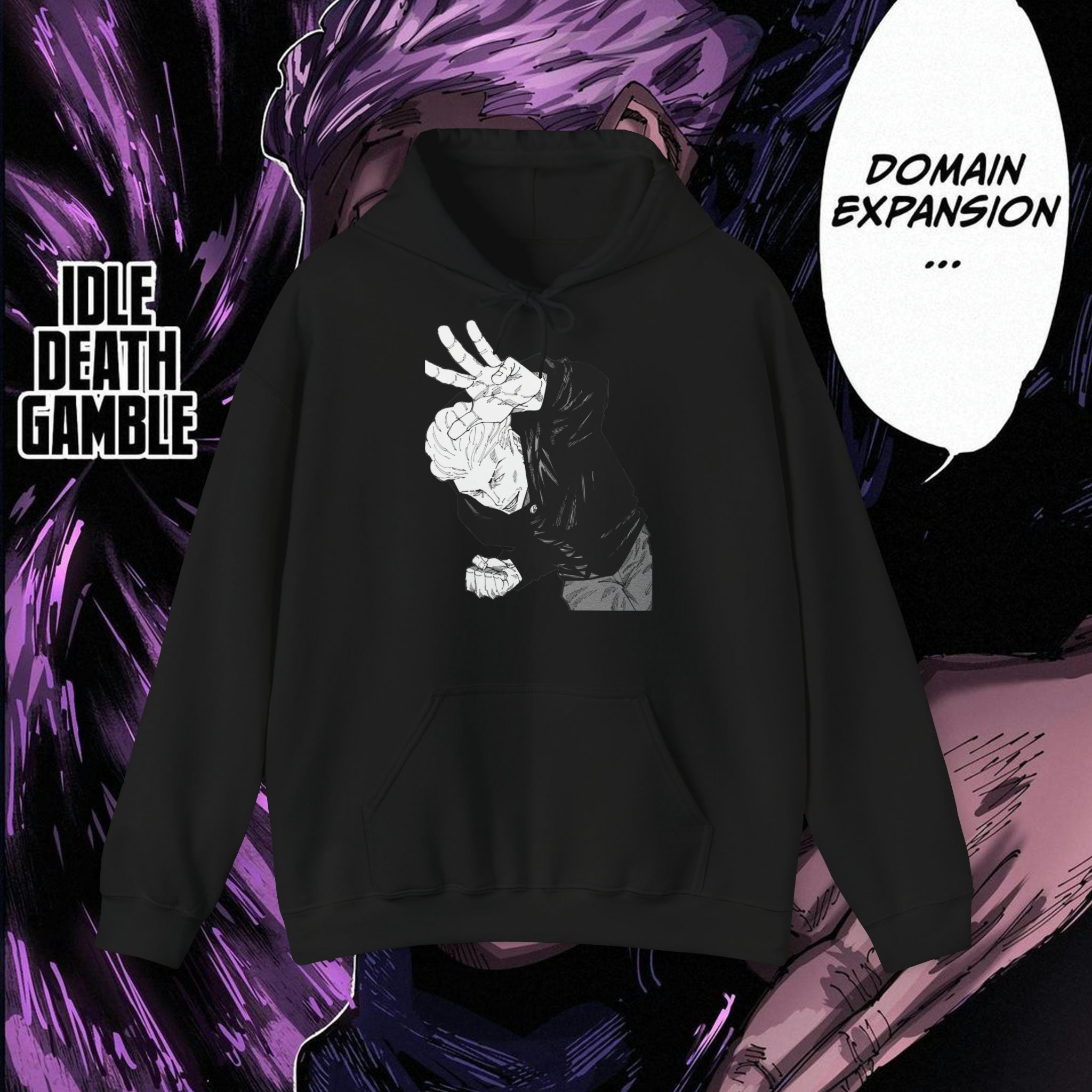 Hakari Hoodie | Jujutsu Kaisen | Black and White - Etsy