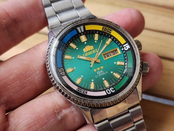 Rare Vintage Orient King Diver SK KD Green Dial A… - image 2