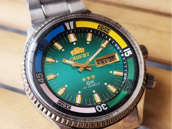 Rare Vintage Orient King Diver SK KD Green Dial A… - image 1