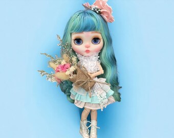 Blythe, blythe doll, blythe custom doll, OOAK, Blythe dolls, art doll, Blythe Doll with turquoise hair