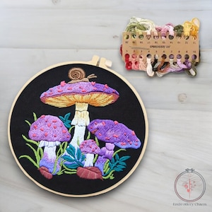 Kit de bordado de setas modernas, punto de cruz vintage a mano para principiantes, kit de aro de arte floral fácil, kit de artesanía de inicio diy para adultos