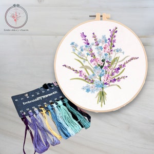 Modernes Blumenstickerei-Kit, Anfänger Hand Vintage Girl Kreuzstich, einfaches Art Hoop Kit, Diy Starter Craft Kit für Erwachsene