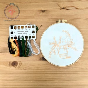 Hängende Kiwi Katze Muster Stickerei Kit, Handstickerei, Handstickerei Anfänger, Tier Stickerei Kit Kreuzstich