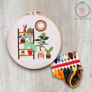 Modernes Blumenstickerei-Kit, Anfänger Hand Vintage Girl Kreuzstich, einfaches Art Hoop Kit, Diy Starter Craft Kit für Erwachsene