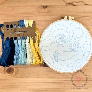 Hermoso kit de bordado de patrón, bordado a mano, kit de costura para principiantes, kit de bordado de animales punto de cruz, arte moderno