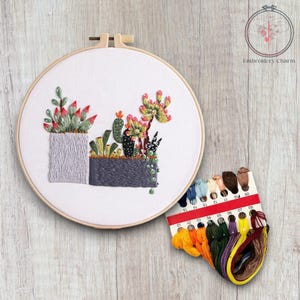 Modernes Blumenstickerei-Kit, Anfänger Hand Vintage Girl Kreuzstich, einfaches Art Hoop Kit, Diy Starter Craft Kit für Erwachsene