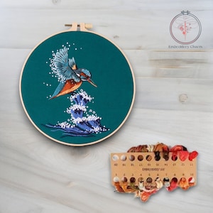 Bird Design Modern Embroidery Kit, Beginners Hand Vintage birds Cross Stitch, Easy Art Hoop Kit, Diy Starter Craft Kit