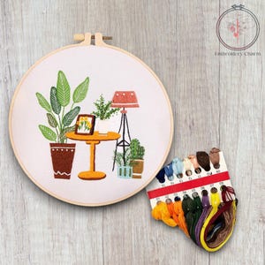 Modernes Blumenstickerei-Kit, Anfänger Hand Vintage Girl Kreuzstich, einfaches Art Hoop Kit, Diy Starter Craft Kit für Erwachsene