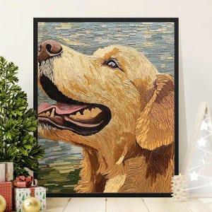 Golden Retriever Canvas, Framed Poster, Poster, Large Poster, Dog Art, Pet Portrait, Animal Lover Gift, Unique Wall Decor, Canine Artwork