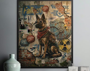 Custom Fallout Pet Portrait Poster, Post Apocalyptic Gamer Room Decor