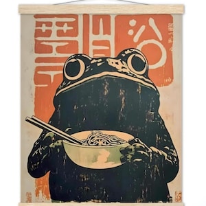 Retro Frog Ramen Giclée Print, Quirky Kitchen Wall Art imagem 10