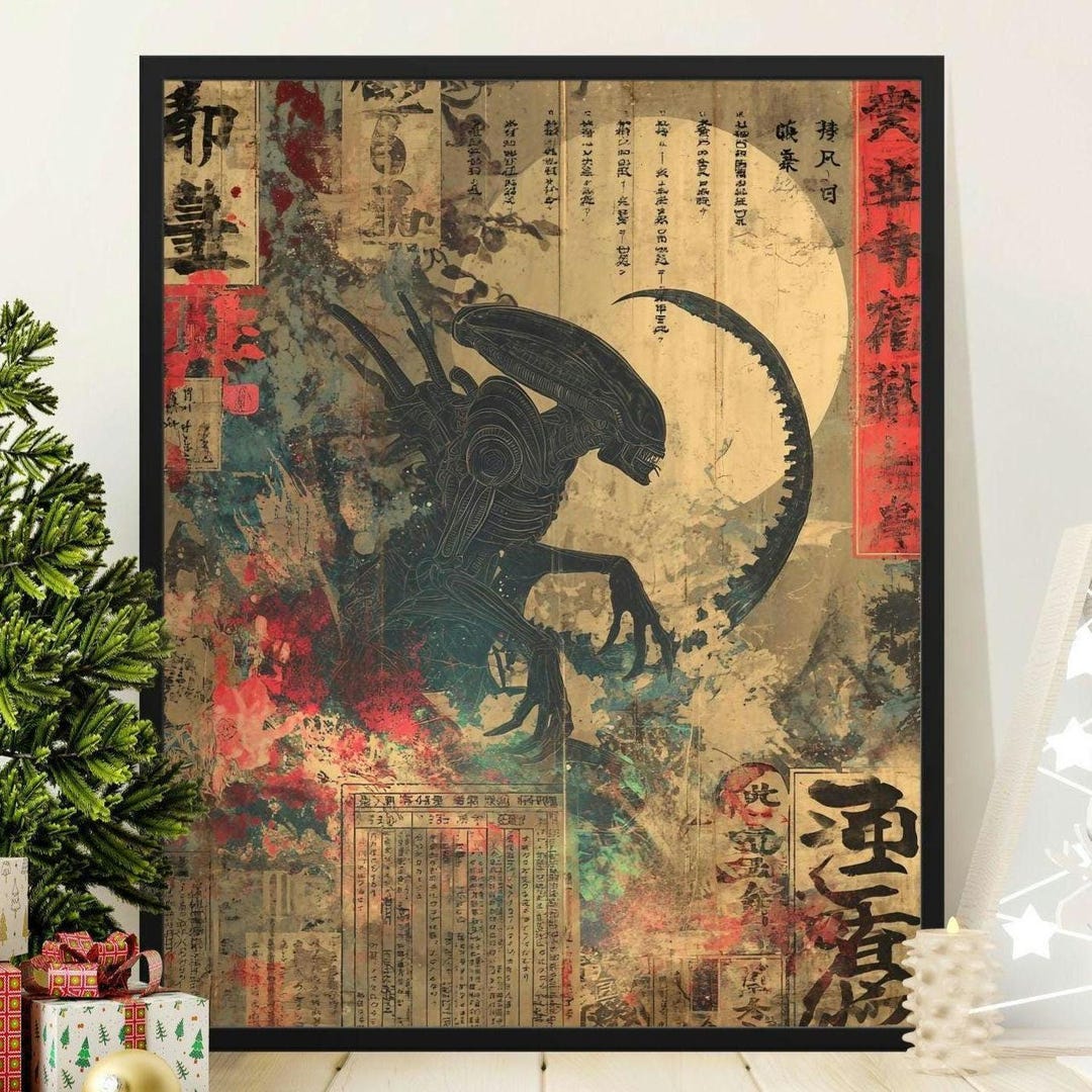 Alien Wall Art Print: Japanese Horror Style - Sci-fi Decor - Etsy
