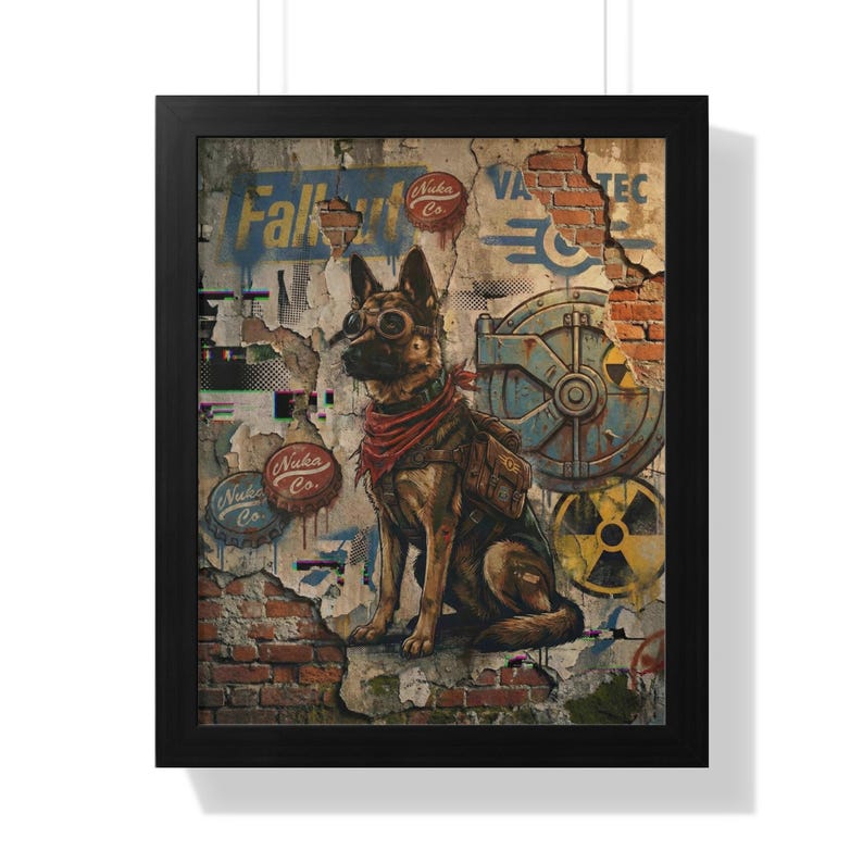 Fallout Game Dog Wall Art, German Shepherd Poster, Post-Apocalyptic Decor, Video Game Artwork, Nuka Cola Print, Vault Tec Decor