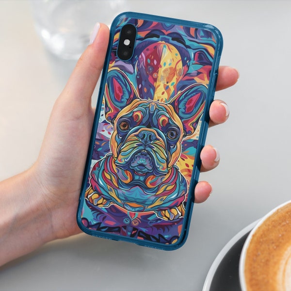 Colorful Pet Portrait Patterned Phone Case - Customized Pet Lover Gift Idea, personalized cat dog phone cover, modern funny pet portrait