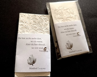 Rouwzakdoeken, feestartikelen, begrafenis, rouwcadeau, gepersonaliseerd, waterlelie