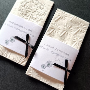 Deuil, larmes d'adieu, funérailles, mouchoir pour le service funèbre, cadeau d'invité, pissenlit, mouchoir avec banderole à partir de 25 pièces