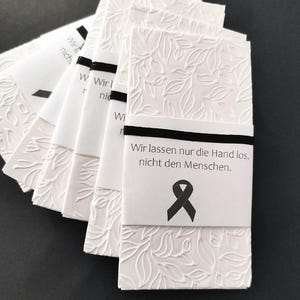 Mourning, tears of farewell, funeral, handkerchief , guest gift, dandelion, handkerchief with cellophane, from 25 pieces