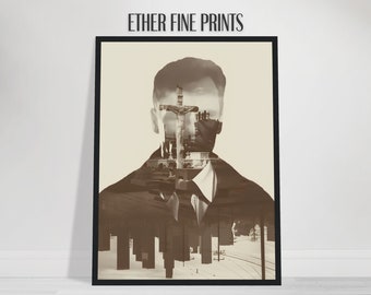 The True Detective | Abstract Double Exposure Graphic | Premium Matte Paper Framed Print