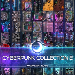 Coleção de mapas de batalha Cyberpunk 2 para Sci-Fi e Cyberpunk Red Starfinder TTRPGs