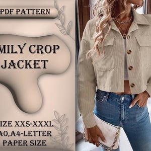 Wool Short Jacket Sewing Pattern, Wool Short Jacket, Wool Jacket, Jacket, Sewing Tutorial, Size XXS-XXXL, A0, A4/letterpapersize - Etsy Wool Short Jacket Sewing Pattern, Wool Short Jacket, Wool Jacket, Jacket, Sewing Tutorial, Size XXS-XXXL, A0, A4/letterpapersize - Etsy
