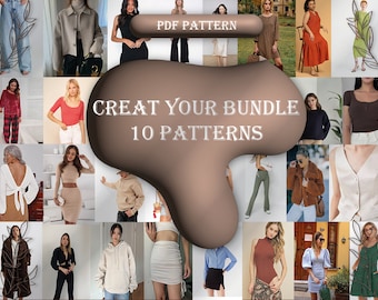 Crea tu Paquete, Patrones de Costura, Patrones de Costura para Mujer PDF, Tutorial de Costura, Patrón de Costura para Mujer PDF, A0, A4/Tamaño de Papel Carta