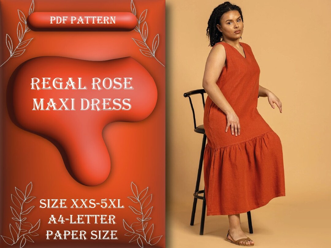Regal Rose Maxi Dress Sewing Pattern, Maxi Dress, Regal Rose Maxi Dress