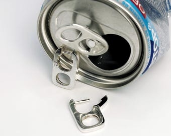 Uniek handgemaakt. Zilveren oorbellen, kroonkurk, uniseks, mono-oorbellen, herenoorbel, damesoorbellen. Sterlingzilveren dikke hoops