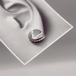 Punk Shaped Bottle Cap Earrings Sterling Silver Bottle Cap Handmade Earrings Petite Silver Bottle Cap Earrings Beer Cap Miniblings