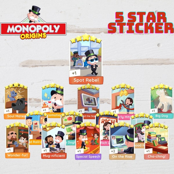 Monopoly GO 5 Star Stickers