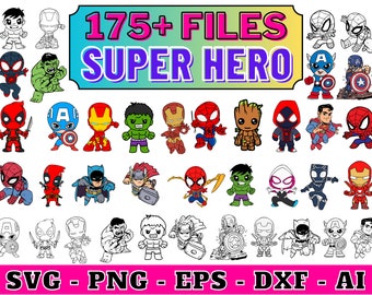 Superhero Svg / Baby Superhero Cricut Vector Bundle / Superhero DIY / Png Image For T-shirt / Cut File For Cricut Silhouette