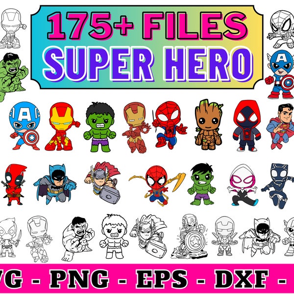 Superhero Svg / Baby Superhero Cricut Vector Bundle / Superhero DIY / Png Image For T-shirt / Cut File For Cricut Silhouette