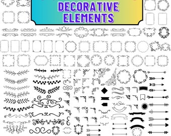 Elementy dekoracyjne SVG, ozdoby SVG, kwitnie SVG, wiry SVG, dzielnik tekstu SVG, obramowania dzielników SVG, dekoracja tekstu SVG, DXF