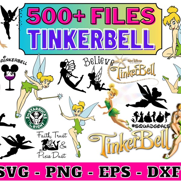 Tinkerbell SVG Bundle,Tinkerbell svg,Tinkerbell png,Tinkerbell flaying svg,Tinkerbell silhouette ,cut files,mug, Tinkerbell DIY