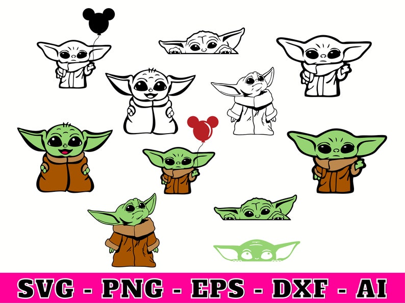 Grogoo Vector Grogu Svg, Baby Yoda Svg Balloon Svg Mandalorian Svg Star Wars Svg Cut ...