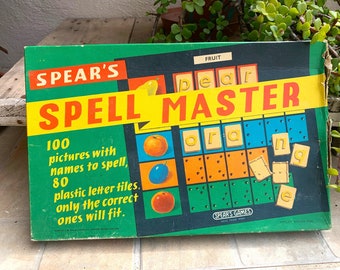 1960s Vintage Spear's Spell Master Spelling Game - Rare Find with Sealed Parts