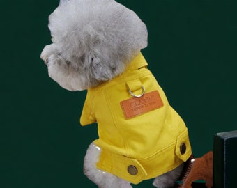 Costume de printemps pour chien Vêtements manteau en jean - Vêtements de mode pour animaux de compagnie