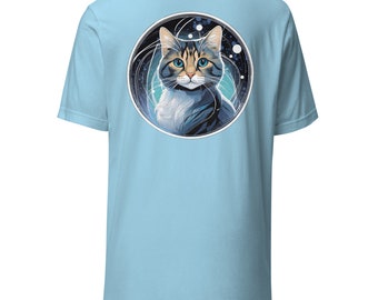 Mysterious Blue Eyed Cat Unisex T-Shirt | Feline Series | 4 Colours Available