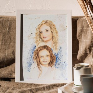 Aquarelverfcommissie Handgemaakte gepersonaliseerde aangepaste aquarelportretschildering van foto, origineel cadeau, wanddecoratie voor thuis