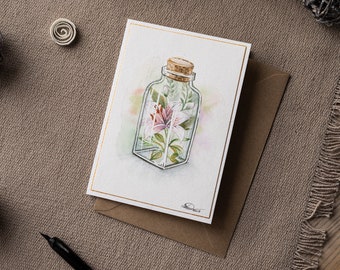 Aquarelle faite main, cadeau de joyeux anniversaire, cadeau pour une mère, aquarelle, décoration d'intérieur, cadeau de luxe, aquarelle