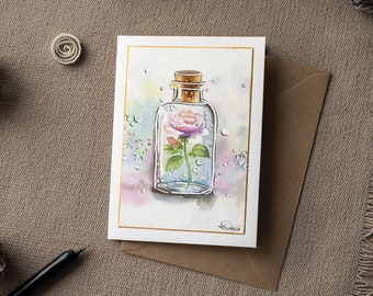 Aquarelle faite main, cadeau de joyeux anniversaire, cadeau pour une mère, aquarelle, décoration d'intérieur, cadeau de luxe, aquarelle