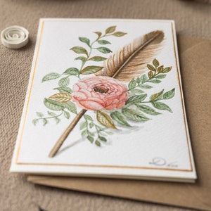 With this hand-drawn card, you could greet your mom on Mother's Day, and it could also be a perfect Easter card or simply a thank-you card. This card can be personalized: I can handwrite the name of the person you want to greet and the occasion.